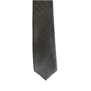Tom Ford 100% Silk Grey Herringbone Tie
